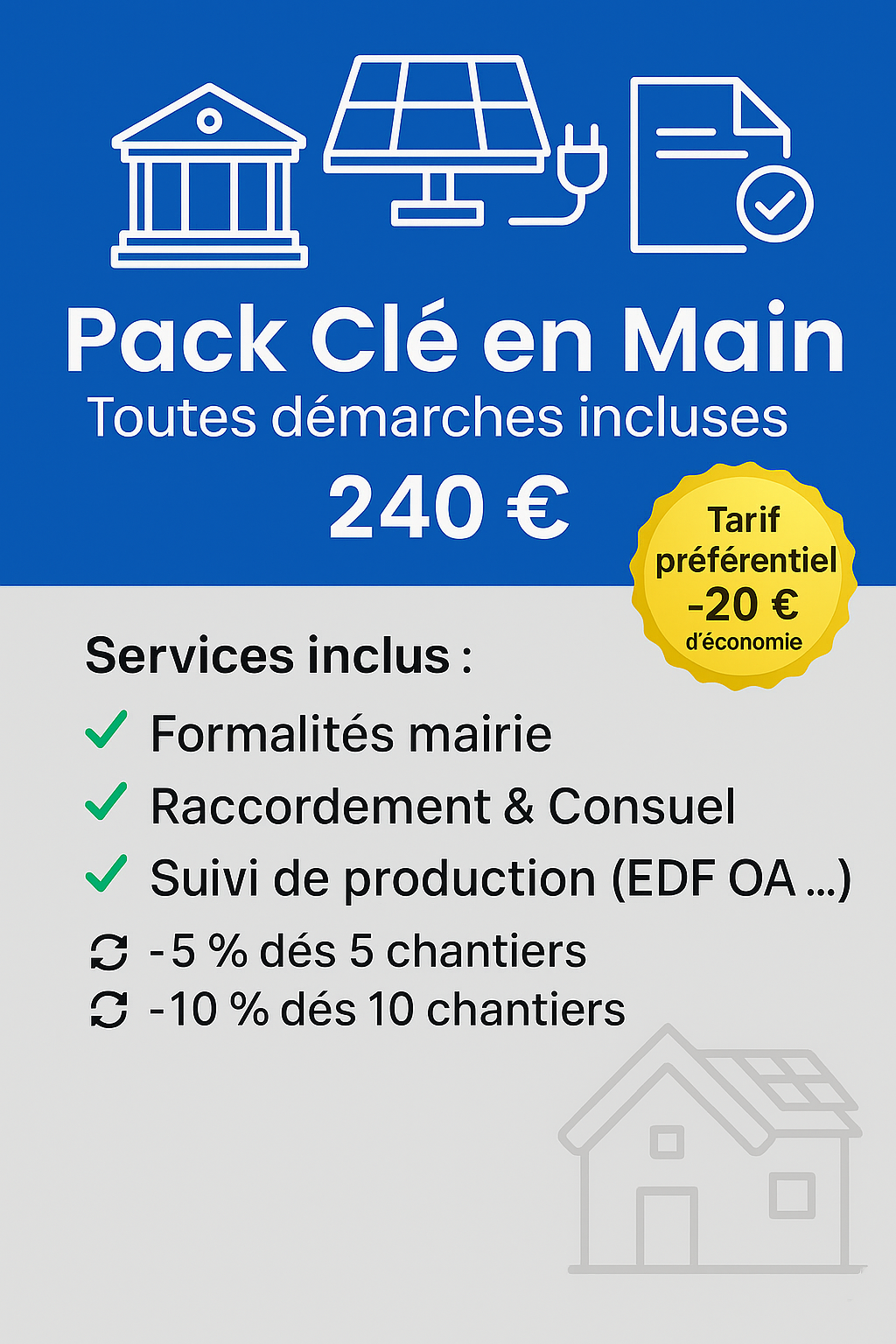 Pack Clé en main photovoltaïque – Démarches Xpress